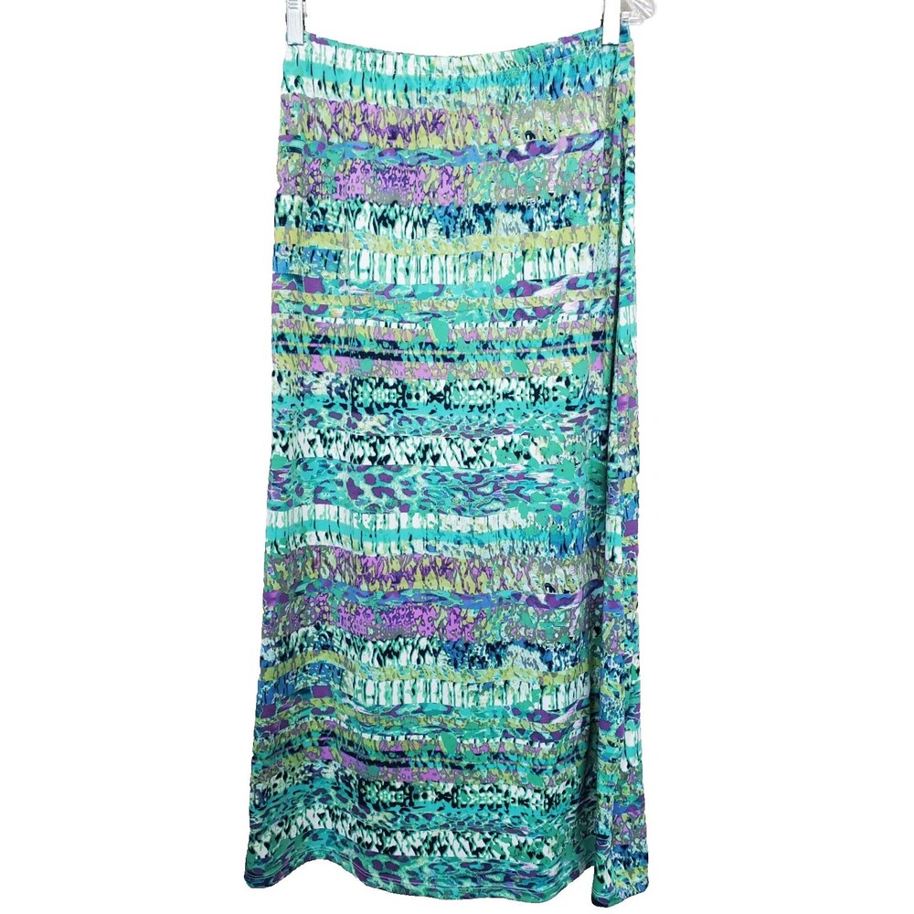 Mod'Land Paris Vintage Artsy Elastic Waist Maxi Skirt Size Medium
